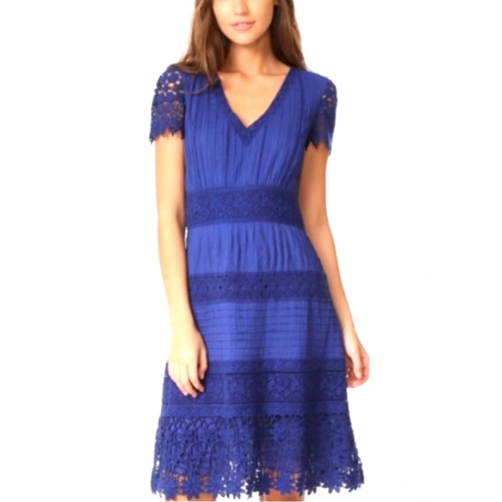 alice + olivia Cotton Lace Midi Dress